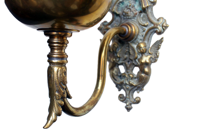 Brass Wall Bracket Oil Lamp Chairish